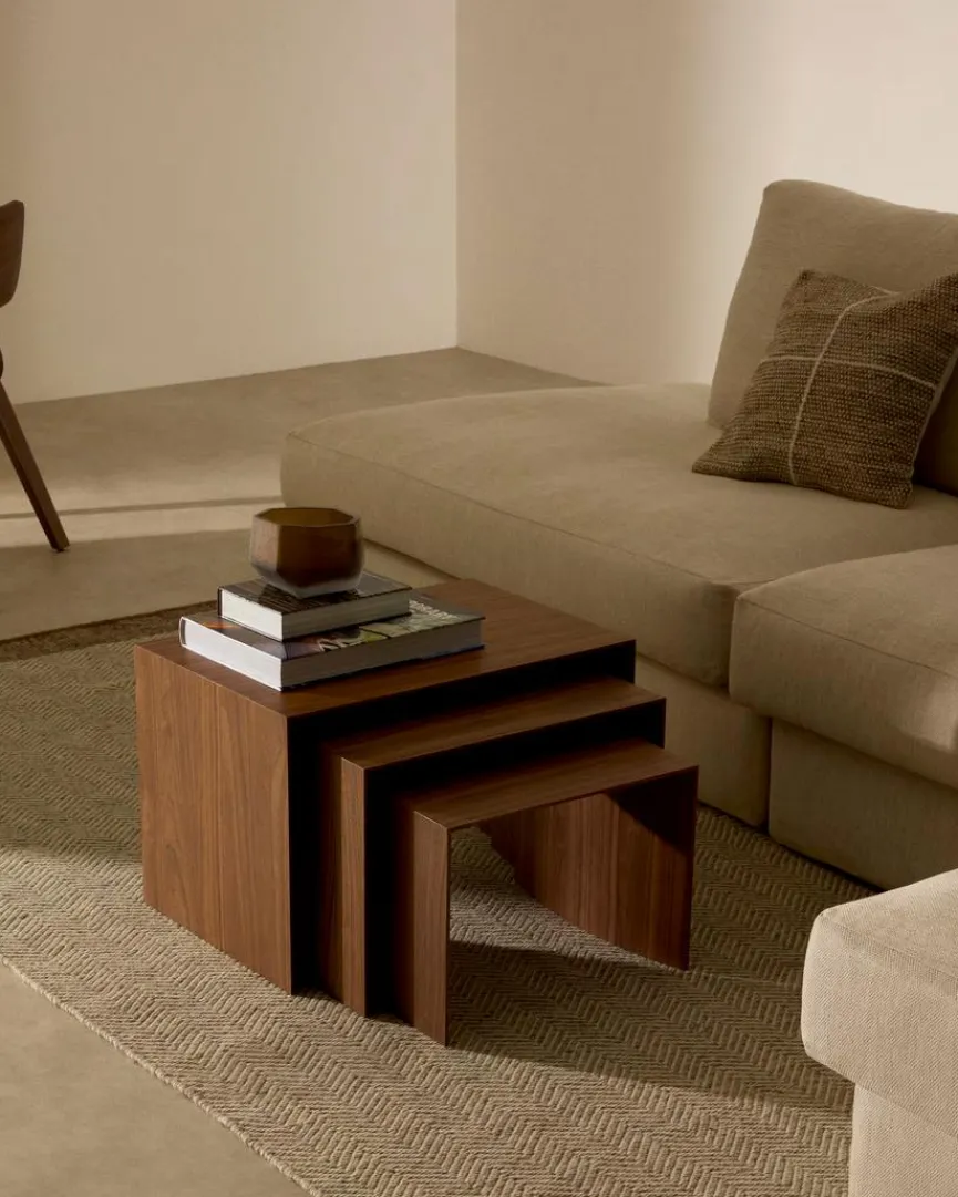 Best Kave Home 3-Satztisch Litto Nussbaum