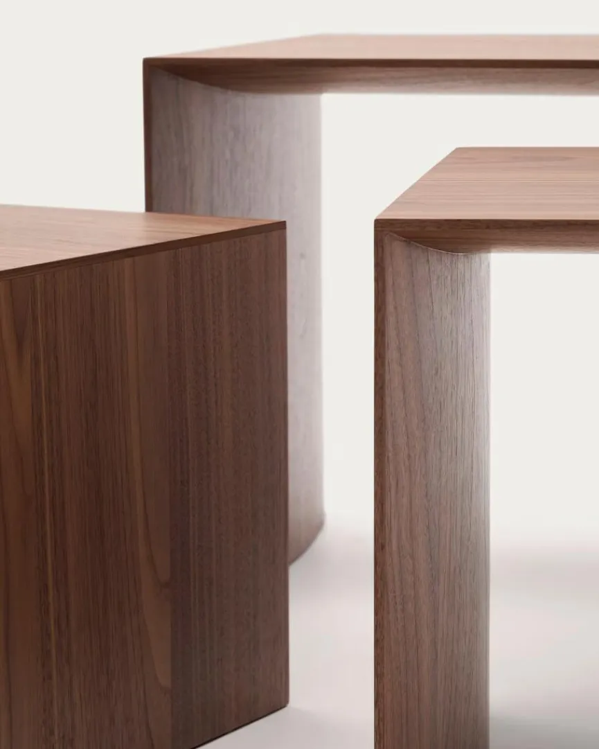 Best Kave Home 3-Satztisch Litto Nussbaum