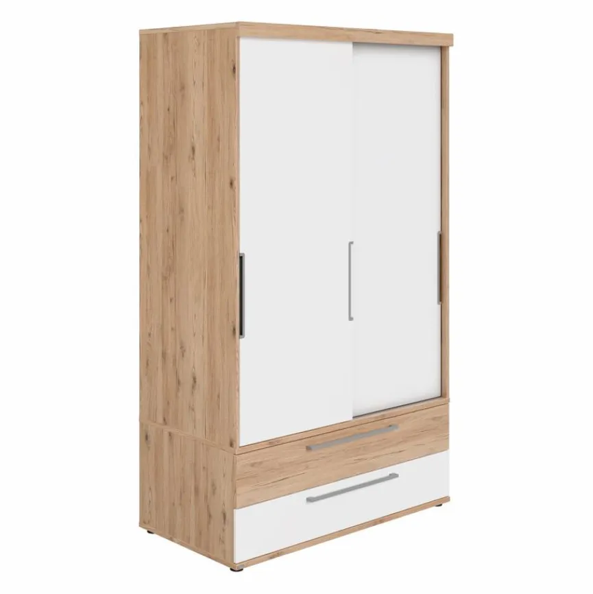Sale Paidi Schiebetürenschrank Fionn 124 x 207 cm Eiche / Weiß