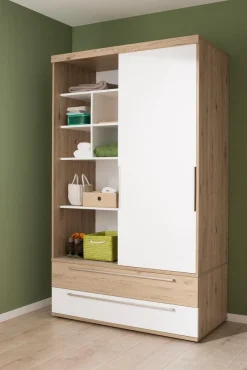 Sale Paidi Schiebetürenschrank Fionn 124 x 207 cm Eiche / Weiß