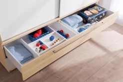 Sale Paidi Schiebetürenschrank Fionn 124 x 207 cm Eiche / Weiß