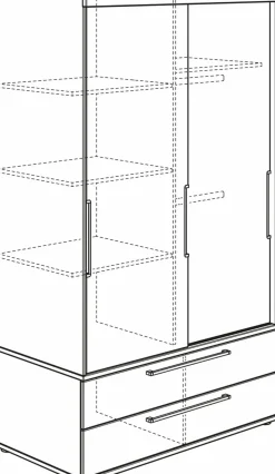 Sale Paidi Schiebetürenschrank Fionn 124 x 207 cm Eiche / Weiß