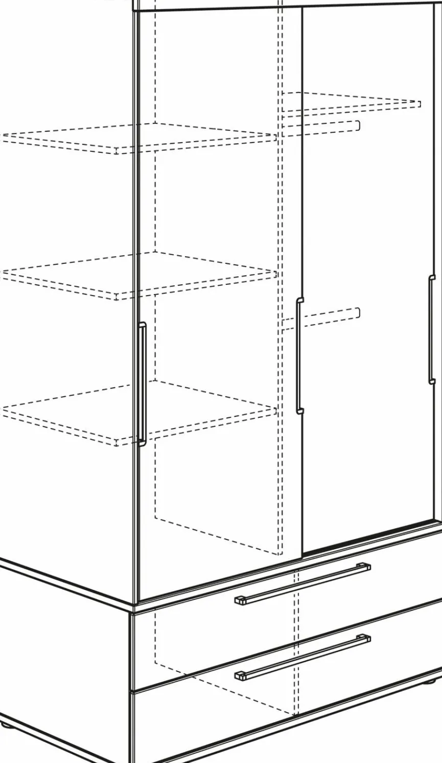 Sale Paidi Schiebetürenschrank Fionn 124 x 207 cm Eiche / Weiß