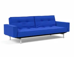Outlet INNOVATION LIVING Schlafsofa mit Armlehnen Splitback Chrom Ultramarine