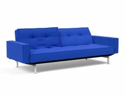 Outlet INNOVATION LIVING Schlafsofa mit Armlehnen Splitback Chrom Ultramarine