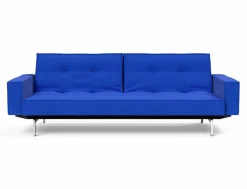Outlet INNOVATION LIVING Schlafsofa mit Armlehnen Splitback Chrom Ultramarine