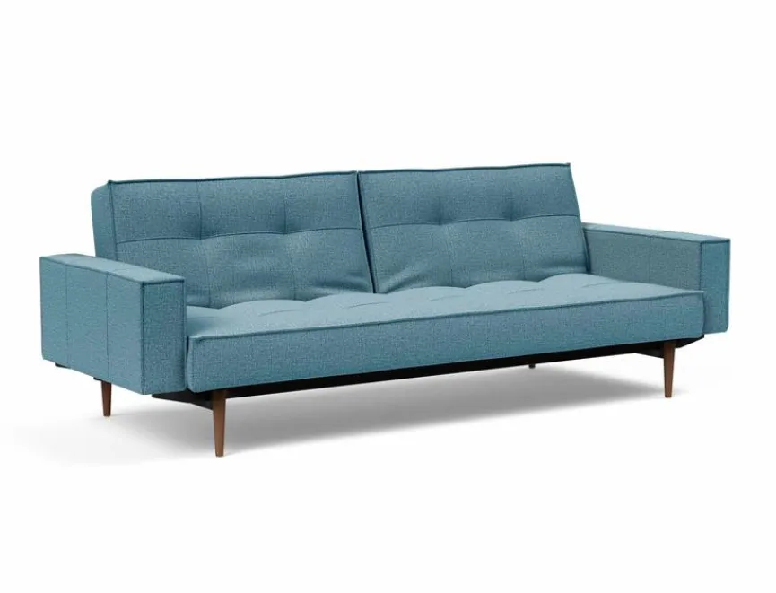 Best INNOVATION LIVING Schlafsofa mit Armlehnen Splitback Styletto dunkel Light Blue