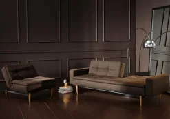 INNOVATION LIVING Schlafsofa mit Armlehnen Dublexo Styletto hell Chocco