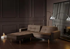 INNOVATION LIVING Schlafsofa mit Armlehnen Dublexo Styletto hell Chocco