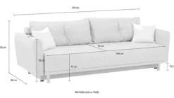 Discount BOOOM Schlafsofa Scandic Silbergrau
