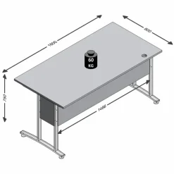 FMD Schreibtisch Calvia, 160 x 80 cm
