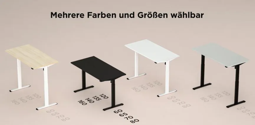NowyStyl Schreibtisch elektrisch eComo 135 x 65 cm