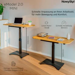 Best NowyStyl Schreibtisch elektrisch eModel2.0 Mini 115 x 55 cm Eiche