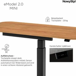 Best NowyStyl Schreibtisch elektrisch eModel2.0 Mini 115 x 55 cm Eiche