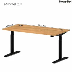 NowyStyl Schreibtisch elektrisch eModel2.0 180 x 80 cm Braun