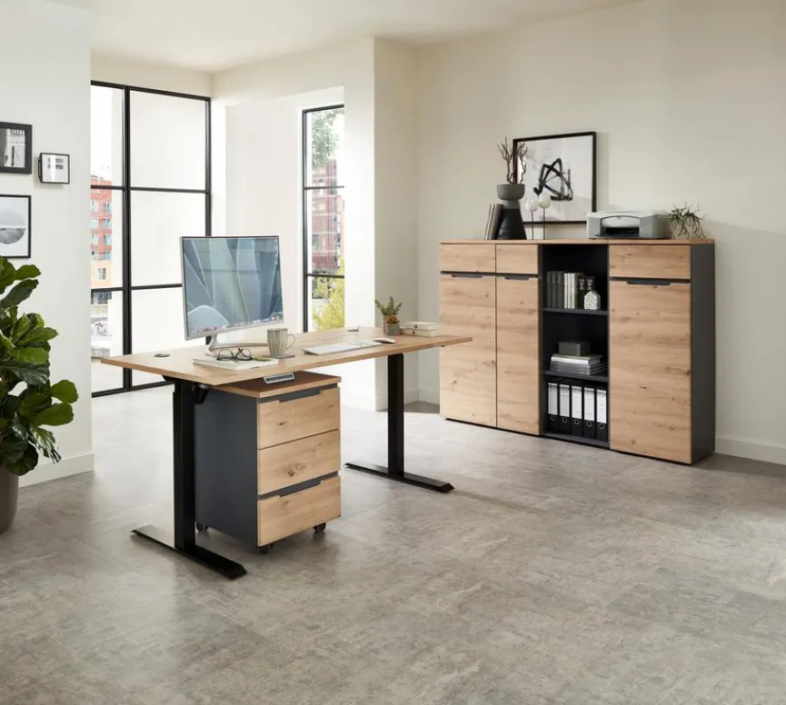 Outlet Innostyle Schreibtisch elektrisch Memphis Eiche Artisan