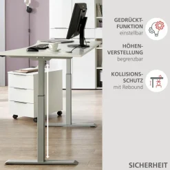 Online Innostyle Schreibtisch elektrisch Santorin Weiß / Silber