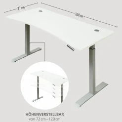 Online Innostyle Schreibtisch elektrisch Santorin Weiß / Silber