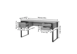 Jahnke Schreibtisch Loop D 150