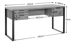 Online Jahnke Schreibtisch Loop D 150 Eiche