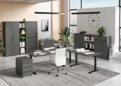 Clearance Germania Schreibtisch Mailand 140 x 80 cm Graphit