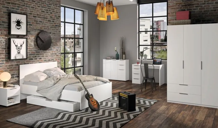 Online Composad Schreibtisch Massimo Weiß Hochglanz