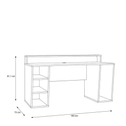 FORTE Schreibtisch Tezaur Weiß