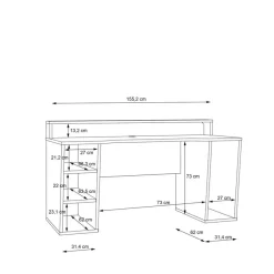 FORTE Schreibtisch Tezaur Weiß
