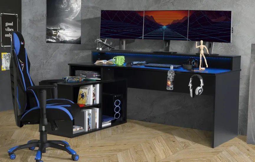 Sale FORTE Schreibtisch Tezaur Schwarz