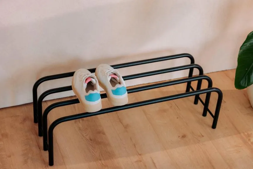 Outlet Metallbude Schuhregal Camo Schwarz