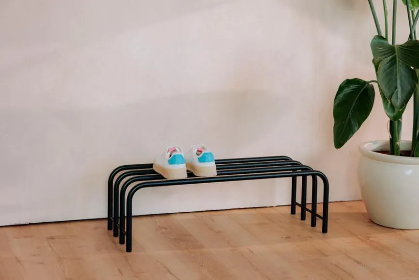 Outlet Metallbude Schuhregal Camo Schwarz