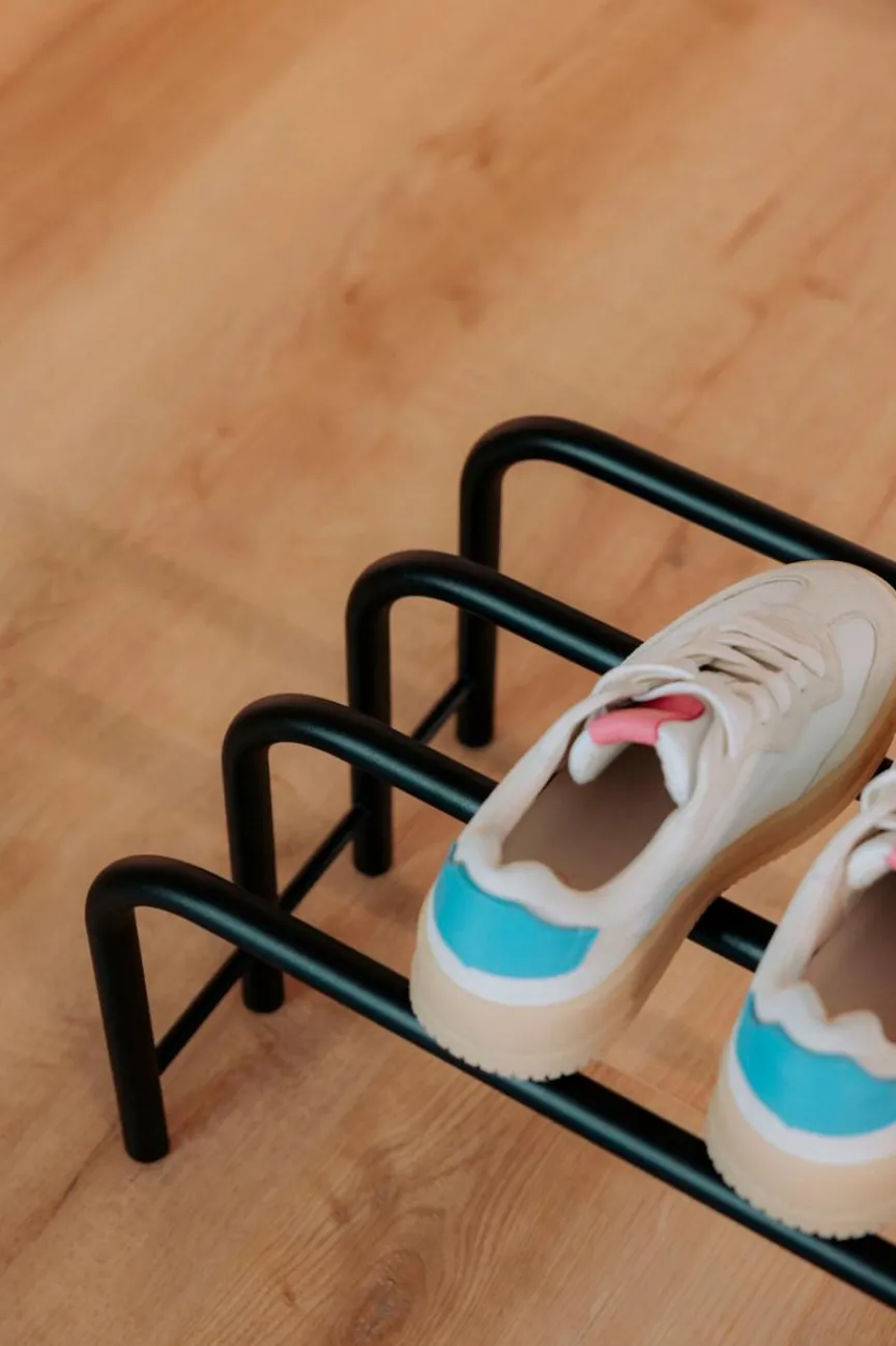 Outlet Metallbude Schuhregal Camo Schwarz