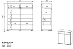 Hot Germania Schuhschrank Carano Kaschmir