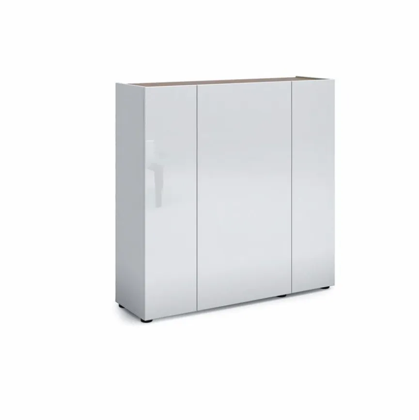 Clearance Schuhschrank Positano Weiß / Hochglanz