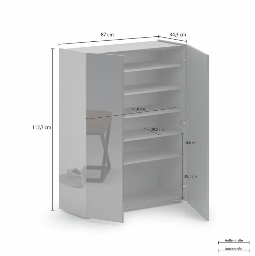 Sale Schuhschrank Tanko Anthrazit