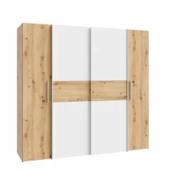 Outlet FORTE Schwebe-/Drehtürenschrank Kalixtus 200 x 190 cm Artisan-Eiche