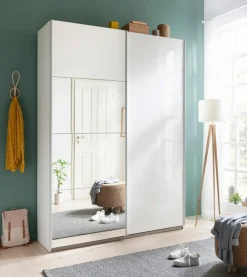 Composad Schwebetürenschrank Systema 150 x 223 cm Weiß / Hochglanz