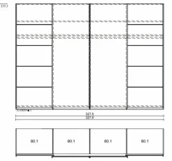 Discount CASEDO Schwebetürenschrank Burgos 330 x 236 cm Eiche