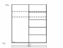 Discount CASEDO Schwebetürenschrank Burgos 200 x 217 cm Eiche