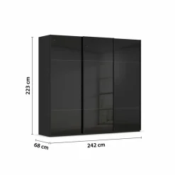Hot rauch ORANGE Schwebetürenschrank Contido-Glas 242 x 223 cm Schwarz