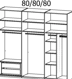 Hot rauch ORANGE Schwebetürenschrank Contido-Glas 242 x 223 cm Schwarz