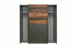 Best FORTE Schwebetürenschrank Dederik 170 x 200 cm Old Wood Vintage