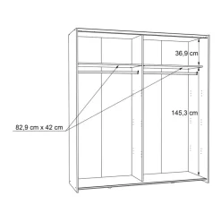 Best FORTE Schwebetürenschrank Dederik 170 x 200 cm Old Wood Vintage