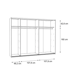 FORTE Schwebetürenschrank Fayola 270 x 211 cm