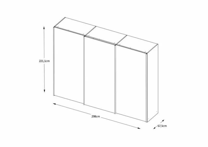 Staud Schwebetürenschrank Includo 298 x 222 cm