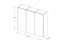 New Staud Schwebetürenschrank Includo 249 x 222 cm Weiß