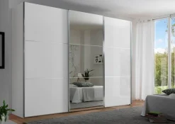 Online Staud Schwebetürenschrank Includo-Glas 249 x 222 cm Weiß