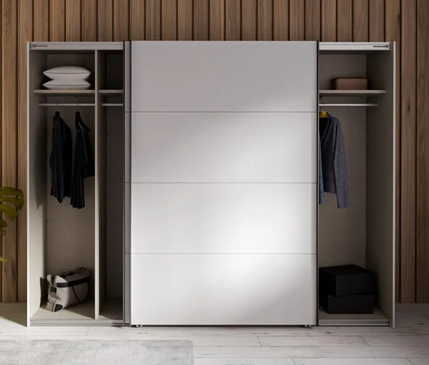 Sale FORTE Schwebetürenschrank Nektarius 270 x 211 cm Grau