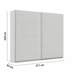New rauch ORANGE Schwebetürenschrank Qaudra 271 x 229 cm Seidengrau
