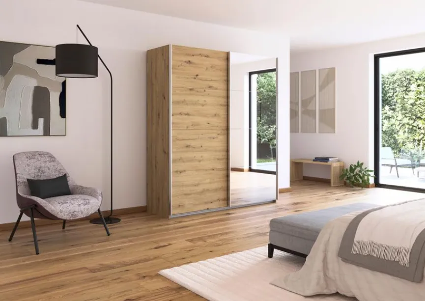 Best rauch ORANGE Schwebetürenschrank Quadra 181 x 210 cm Artisan-Eiche